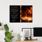 Vuur- en IJslandse Oranje ruimtevaartPosters Poster (Thuiskantoor)