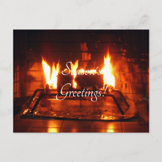 vuur en open haard feestdagenkaart (Voorkant)