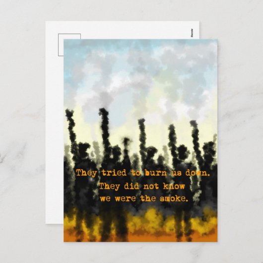 Vuur en rook feestdagenkaart (Voorkant / Achterkant)