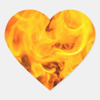 Vuur en vlammen hart sticker