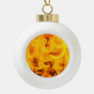 Vuur en vlammen keramische bal ornament