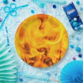 Vuur en vlammen papieren bordje (Feest)