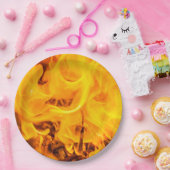 Vuur en vlammen papieren bordje (Feest)