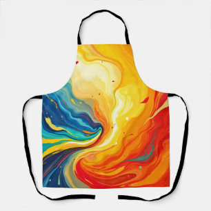 Vuur en water Abstract Schort