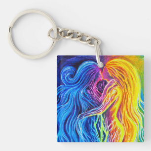 Vuur en water sleutelhanger