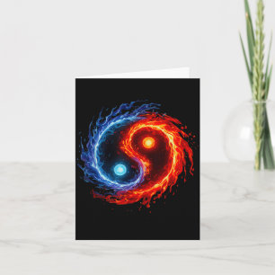 Vuur En Water Yin Yang Symbool Balans Tai Chi Ene Kaart