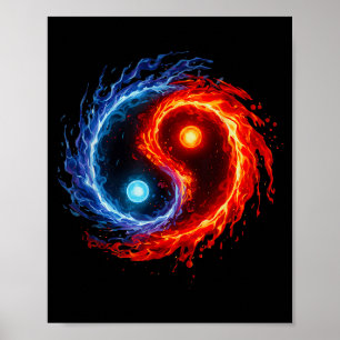 Vuur En Water Yin Yang Symbool Balans Tai Chi Ene Poster