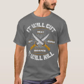 Vuur gesmeed Knife zwaard dat het T-shirt zal afsn (Voorkant)