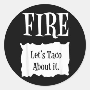 Vuur - Halloween Taco Kostuum Hete Packet Ronde Sticker
