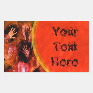 Vuur handen rechthoekige sticker