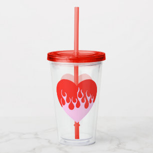 Vuur Hart Acryl Drinkbeker