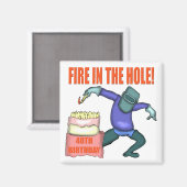 Vuur in het gat 40e verjaardag cadeaus magneet (Voorkant / Achterkant)