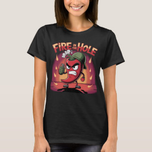 Vuur in het Gat Pittige Chili Pepper Funny Pepper T-shirt