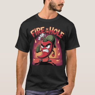Vuur in het Gat Pittige Chili Pepper Funny Pepper T-shirt