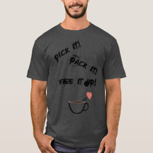 Vuur koffie-liefde t-shirt