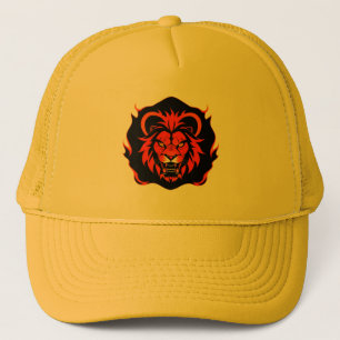 Vuur Leeuwenkop Illustratie Trucker Pet