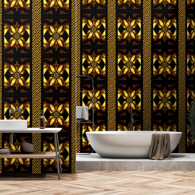 Vuur Lotus Scarlet Geel 2 Behang (Badkamer)