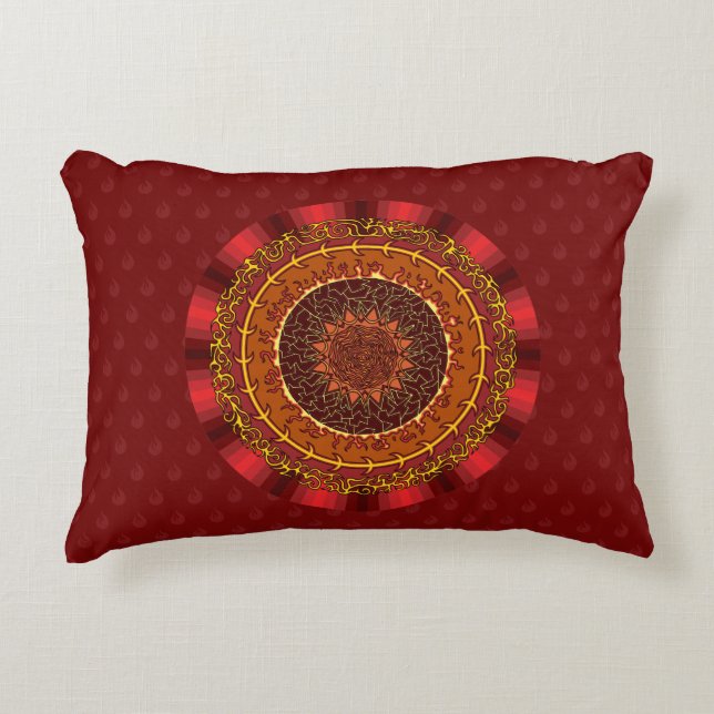 Vuur Mandala Accent Kussen (Voorkant)