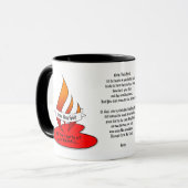 Vuur of vlam en hart met Citaat Pentecost Mok (Voorkant links)