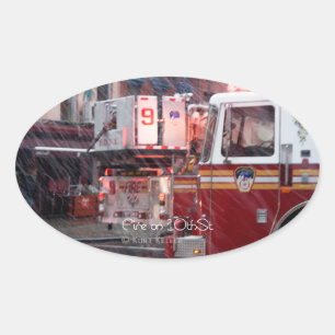 Vuur op 10e ST Ovale Sticker