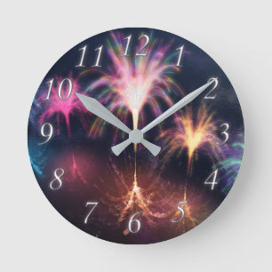 Vuur op de waterklok ronde klok