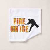 Vuur op ijs (hockey) bad handdoek (Wasdoekje)