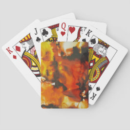 Vuur op klassieke speelkaarten van glas