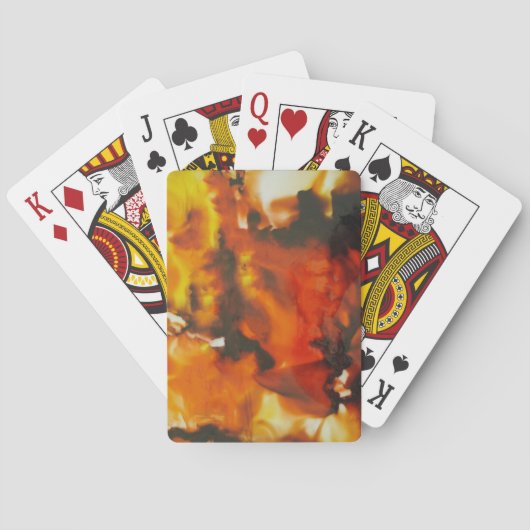 Vuur op klassieke speelkaarten van glas (Achterkant)