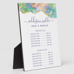 Vuur Opal Regenboog Edelsteen Prijs Menu Bord Fotoplaat