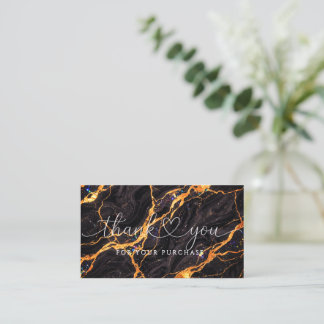 Vuur Opal Zwart Goud Bedankkaart Visitekaartje
