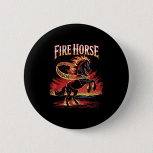 Vuur Paard 2026 Zodiac Kunst Chinees Nieuwjaar Ronde Button 5,7 Cm