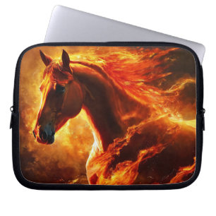 vuur paard, paard, dieren, vlam, vuur laptop sleeve