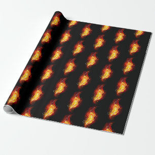 Vuur Pauwveer Cadeaupapier