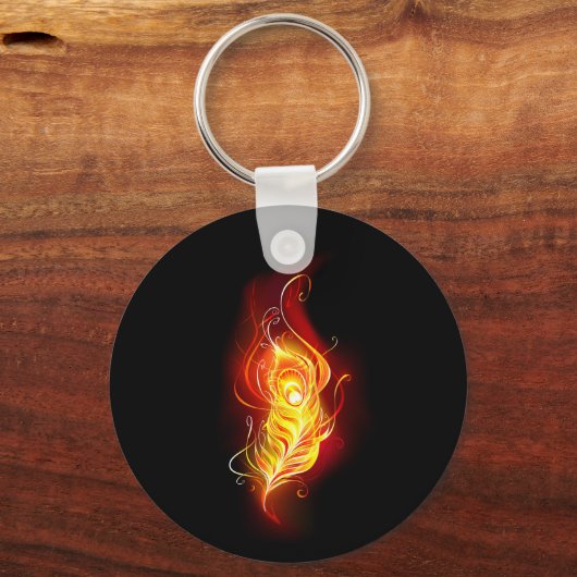 Vuur Pauwveer Sleutelhanger (Achterkant)