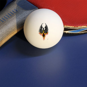 Vuur Phoenix Rijzende Vuurvogel Zwarte Stam Vlamme Pingpongballen