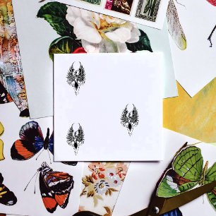 Vuur Phoenix Rijzende Vuurvogel Zwarte Stam Vlamme Rubberstempel