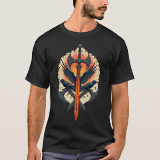 Vuur Rav Bewaker: Viking Zwaard & Bijl Embleem T-shirt