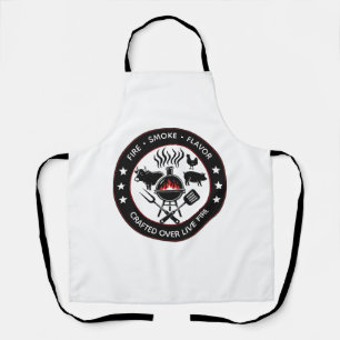 Vuur Rook Smaak BBQ Grill Embleem Schort