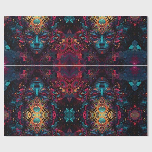 Vuur van de Goden Gift Label Cadeaupapier (Vlak)