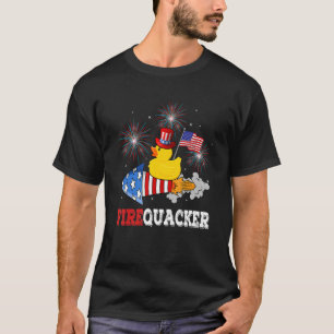 Vuur van patriottische vuurvaste stof van 4 juli t-shirt