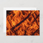 Vuur vlammacro in open haard briefkaart (Voorkant / Achterkant)