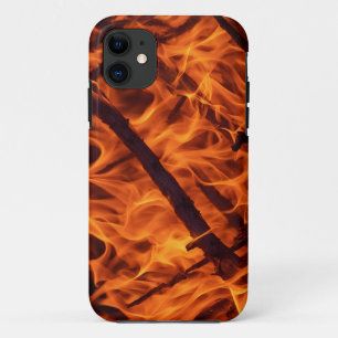 Vuur vlammacro in open haard iPhone 11 hoesje