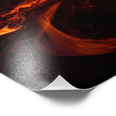 Vuur vlammacro in open haard foto afdruk (Hoek)