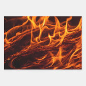 Vuur vlammacro in open haard inpakpapier vel (Voorkant 2)