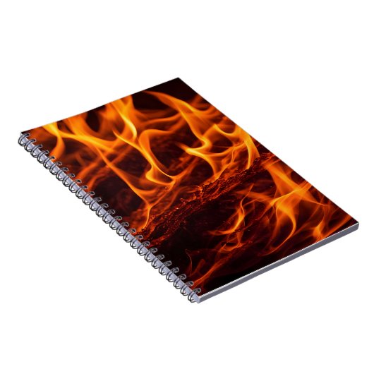 Vuur vlammacro in open haard notitieboek (Rechterzijde)