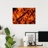Vuur vlammacro in open haard poster (Thuiskantoor)
