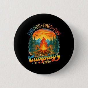 Vuur Vrienden Pret Kamperen Bemanning Zomer Kamp K Ronde Button 5,7 Cm