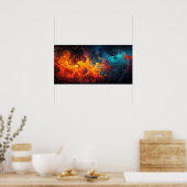 Vuur Waterenergie Moderne Kunst Poster (Keuken)