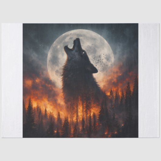 Vuur Wolf Tissuepapier (Voorkant)