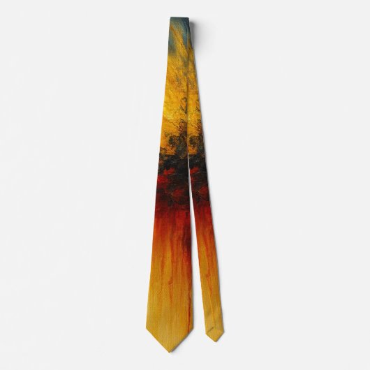 Vuurabstracte Kleuruitbarsting Necktie – Krachtige Stropdas (Voorkant)